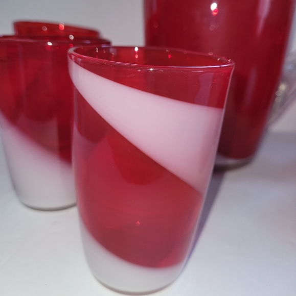 Vintage Fukuoka Japan  Multi-Glass Co. Pitcher and 6 glasses - Picture 2 of 14